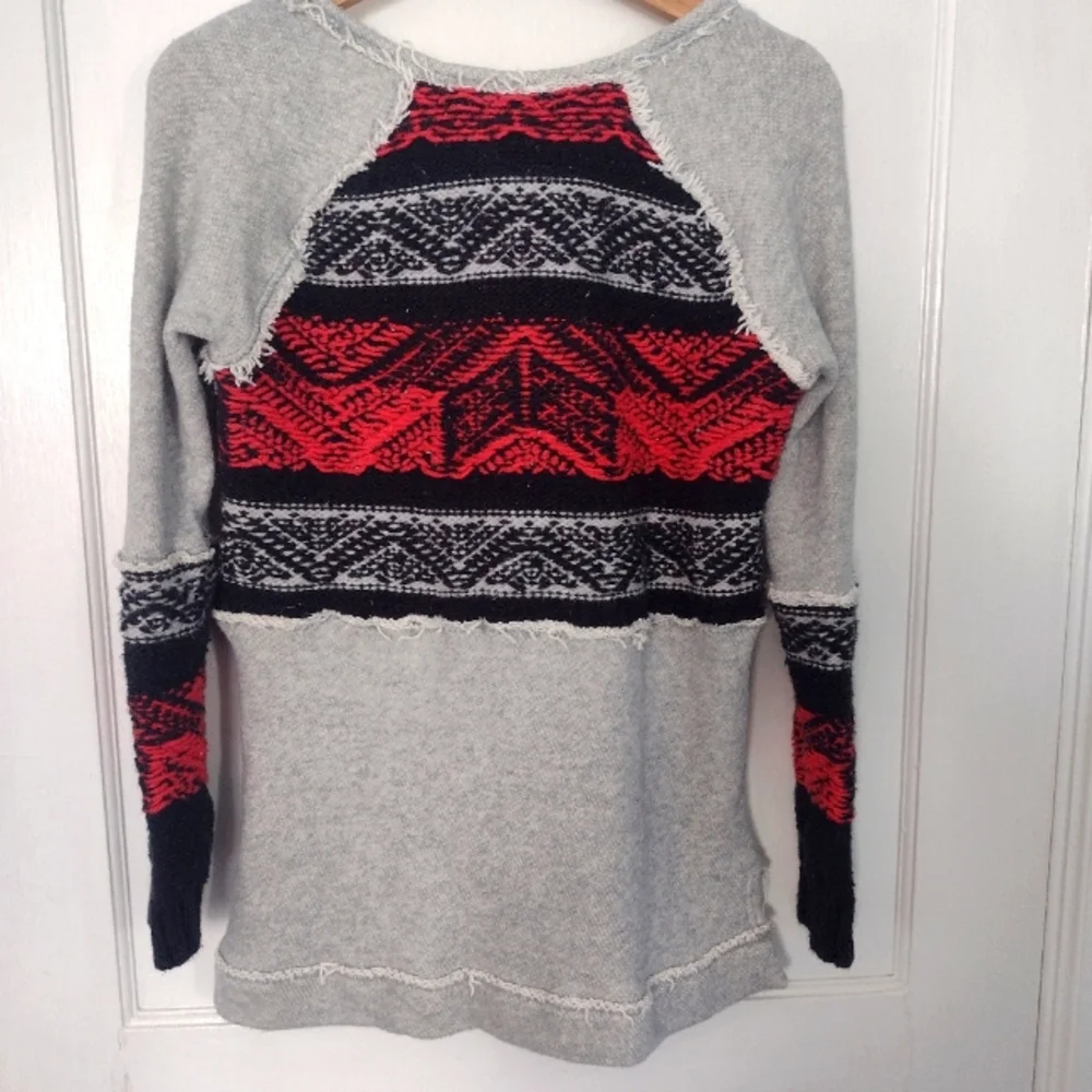 Free People Snow Angel Pullover Boho Aztec Sweater - Picture 10 of 16